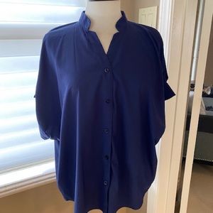 L navy blue blouse